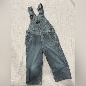 OshKosh B’gosh Hickory Stripe Denim Overalls 2T | Carpenter Workwear